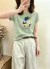 Camiseta de algodón acanalado de trece filas, fuente física, para mujer, directo de fábrica, top de manga corta ajustado, suministro exclusivo segunda tanda de verano
