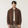 Jaqueta masculina xadrez retrô versátil estilo old money com lapela, caimento solto desgastado, novo para uso casual diário de outono