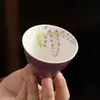 Taza de té de cerámica de glicinia pintada a mano, taza individual para juego de té kung fu, taza de maestro, taza de té
