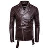 Comercio Exterior Nueva Chaqueta de Cuero Ajustada para Hombre Estilo Motociclista Coreano Chaqueta de Cuero para Hombre Moda Británica Chaqueta de Cuero PU para Hombre Y012