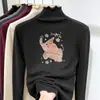 Top Base Térmica Infantil Pelúcia Escovada Gola Meia-Alta Outono/Inverno Meninas Quente Versátil para Crianças Médias/Grandes Borda com Babado Roupa Íntima