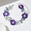 Gargantilla Floral Bordada en 3D para Mujer, Cadena de Cuello de Flores Coloridas Vintage Francesa de Moda, Joyería Decorativa