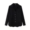 Ropa de mujer transfronteriza al por mayor 2026 nueva moda casual versátil color liso con botones manga larga cuello camisero top
