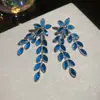 Aretes de Borla de Espiga de Trigo Flor de Aguja Plateada, Modernos, Sencillos, Estilo Fresco, Aretes Elegantes, Lujo Ligero, Venta al por Mayor de Aretes de Gama Alta
