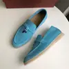 Mocasines LP sin etiqueta para mujer Piel Genuina Slip-on Zapatos Casuales Gamuza Guisantes Planos Planos Británicos Cómodos