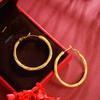 Pendientes de grano trenzado de oro de Vietnam moda nicho personalidad estilo ins europeo y americano pendientes chapados en oro de cobre para mucho tiempo