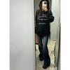 Suéter com Capuz Casual Esportivo Temperamento Pequeno Roupas com Capuz Estampadas para Mulheres Hoodie Rock