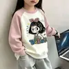 Sudadera de Dibujos Animados para Niños 2026 Otoño/Invierno Nuevo Estilo Sudadera de Algodón con Cuello Solapa para Niñas Pulóver Moderno Camiseta Básica para Niños Mayores