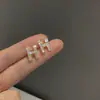 Pendientes de Letra H Dorada para Mujer Diseño de Nicho de Lujo Ligero Únicos Pendientes de Plata de Ley 925 Pendientes Elegantes