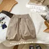 Conjunto de Verano de Manga Corta para Niños Niños, Camiseta Fina de Manga Raglán con Dibujos, Pantalones Cortos a Cuadros Estilo Coreano para Niños Pequeños