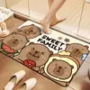 Alfombrilla de baño de capibara es resistente a la suciedad, alfombrilla de suelo suave de tierra de diatomeas, absorbente de agua y antideslizante, adecuada para baño y entrada.