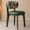 Silla de Comedor Nórdica de Madera Maciza, Silla para Mesa de Comedor del Hogar, Silla de Ocio Minimalista de Lujo Ligero Vintage para Sala de Estar, Comedor, Hotel, Taburete de Tocador