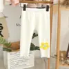 Pantalones de Capa Base para Niñas de Primavera y Otoño Ropa para Bebés Estilo Infantil Personalidad Tendencia Marca Estilo Coreano Flor de Dibujos Animados Tridimensional Ropa Exterior Pantalones Largos