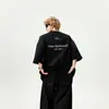Camiseta de Algodón Puro Pesado con Logo Bordado Americano de Manga Corta para Hombre Verano Moda Urbana Marca de Moda Camiseta Versátil Holgada de Media Manga con Cuello Redondo