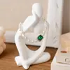 Adorno Moderno Minimalista de Resina con Figura Abstracta y Estética de Nicho para Sala de Estar, Entrada, Mueble de TV de Lujo Ligero y Escritorio de Oficina