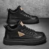Zapatos para Hombre Botas 2025 Nuevo Otoño Caña Alta Retro Británico Moda Casual Zapatos de Piel para Hombre Zapatos de Suela Gruesa que Aumentan la Altura