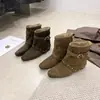 Botines de Cuero con Remaches Retro Decoración para Mujer Otoño Nuevo Suela Plana Punta Cuadrada Botas Adelgazantes Temperamento Versátil Botas de Moda