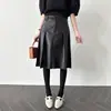 Chic Coreano 2026 Primavera y Otoño Nuevo Estilo Retro Versátil Falda plisada de PU Ropa para Mujer