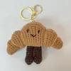 Hilo Terminado Crochet Muñeca Pan Adorno Hecho a Mano Dibujo Animado Forma de Comida Muñeca Llavero Colgante