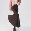 Novo saia sereia preta de outono para mulheres, elegante e com bom caimento, saia longa até o tornozelo e que molda o corpo