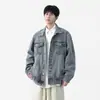 NASA SOBRE Chaqueta Vaquera Lavada Estilo Retro Americano para Hombre Primavera Otoño 2026 Nueva Holgada Casual Ropa de Trabajo Chaqueta