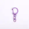 /En stock Accesorios para Joyería DIY Dijes Materiales Hechos a Mano Coloridos Pequeños C con Hebilla de Ocho Caracteres Aleación de Zinc Barniz Horneado Llavero