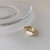 Anillo Abierto de Metal a Cuadros Retro Estilo Francés con Gota de Esmalte para Mujer Anillo Coreano Simple Versátil Elegante para Mujer