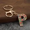 Amazon Transfronterizo Color Nuevo Diamante 26 Letras Llavero de Moda y Exquisito Colgante para Bolsa Letra Inglés