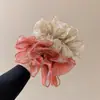 Cuerda para el pelo súper grande de pelo negro esponjoso de alta calidad para mujer, nueva cuerda de flor de maíz, banda para el pelo de alta elasticidad, banda para el pelo, tocado