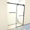 Cabina de Ducha con Puerta Corredera Lineal y Ruedas Colgantes, Mampara de Baño de Cristal Templado para Proyectos Hoteleros, Tamaños Personalizables