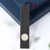 Marcador de Página com Grelha de Janela Incrustada em Ébano, Marcador de Página Vento de Madeira, Escultura em Madeira com Incrustação em Ouro, Presente com Gravação a Laser