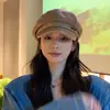 Boina de Lã Newsboy Outono e Inverno para Mulheres com Grande Circunferência da Cabeça, Boina de Artista, Boné Bico de Pato Emagrecedor, Newsboy Versátil Retrô Tendência