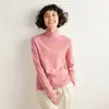 Nuevo Suéter de Punto de Cachemir de Alta Gama para Mujer Otoño/Invierno 2026 Ropa Lista para Usar Cuello Alto Plano Suéter de Punto de Cachemir Top Básico de Cuello Semi-Alto
