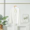 Camisa de manga larga de seda morera para mujer, primavera y otoño de 2025, con lazo y temperamento para desplazamientos diarios.