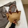 Bolso de Mano Pequeño Tejido de Moda para Mujer 2026 Nuevo Verano Más Vendido Bolso de Paja Bolso Cruzado de Cubo para Playa