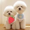 Ins Coreia Cachorrinho Fofo Xadrez Flor Bibe Pet Toalha de Baba Bichon Teddy Pomeranian Cachecol Gato