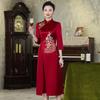 Vestido de novia de madre de mediana edad, temperamento, joven suegra, boda, ácido acético, satén, cheongsam, primavera y verano [9975]]