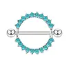 Popular Joyería Europea y Americana para el Pecho Acero Inoxidable Médico 316 Anillo de Pecho con Diamante Clavo de Pecho Joyería para Piercing Corporal Venta al por Mayor