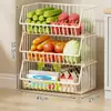 Estante Cesta de Verduras de Cocina de Pie Multicapa Estante para Frutas y Verduras Cesta de Almacenamiento Almacenamiento de Snacks Removible Multifuncional