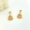 Nuevos Pendientes de Moda Europea y Americana Estilo Ins con Forma de Abanico Irregular Microincrustados de Circonita Joyería de Nicho