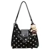 Mochila de Lunares 2026 Estilo Coreano Bolso de Mano Sencillo Bolso de Hombro con Textura de Nicho para Mujer Bolso Tote de Gran Capacidad