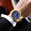 Conjunto de Relógio Masculino Mais Vendido Através das Fronteiras, Relógio Masculino de Mostrador Grande de Alta Qualidade com Colar de Caveira de 4 Peças