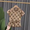 Estilo Nuevo de Verano Conjunto para Niños Niños Estilo Coreano Moda Casual Versátil Elegante Conjunto de Dos Piezas Top de Manga Corta Moderno