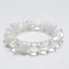 Pulsera de Cristal Blanco Natural de Alta Calidad 'Dream Walk in Snow' para Mujer, Pulsera de Moda Versátil Copo de Nieve Fantasma al por Mayor