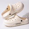 Sapatos de buraco verão feminino simples eva sola macia espessada casa antiderrapante baotou praia sandálias transfronteiriças para homens