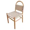 Cadeira de Jantar em Madeira Maciça, Cadeira Trançada em Corda para Uso Doméstico, Sensação de Luxo Leve e de Alta Qualidade, Mesa e Cadeiras de Jantar para Restaurante, Mesa de Chá de Lazer Estilo Meados do Século, Cadeira de Anfitrião