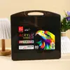 Marcador Acrílico de Ponta Macia Caixa Preta para Pintura Artística, Caneta Aquarela Lavável e Empilhável, Lote de Fábrica Opaco