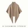 Fio de cashmere grosso e espesso de cor mista, macio e pegajoso, cachecol triangular de tricô, aquecimento para ar condicionado, peça externa, cachecol para aquecer o pescoço