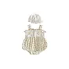 Nuevo Estilo de Verano Mono Floral con Tirantes para Bebés e Infantes, Estilo Dulce para Niñas Pequeñas, Adecuado para Usar al Aire Libre al Gatear