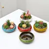 Macetas de Cerámica para Suculentas con Esmalte de Horno de Colores de 10 Pulgadas, Creativas para Interiores, Escritorio, Adornos de Bonsái, Macetas de Cerámica Transfronterizas para Jardinería